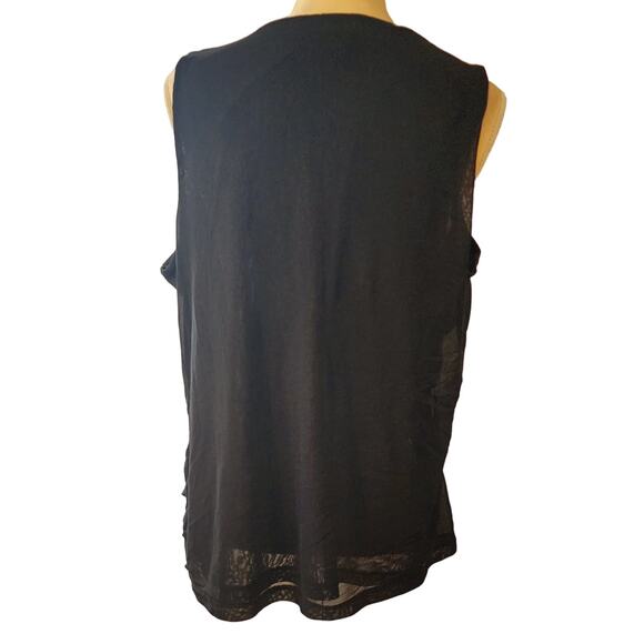 Chico's Black Ruffle Tiered Layering Tank Top Size 3 Large - Picture 5 of 5